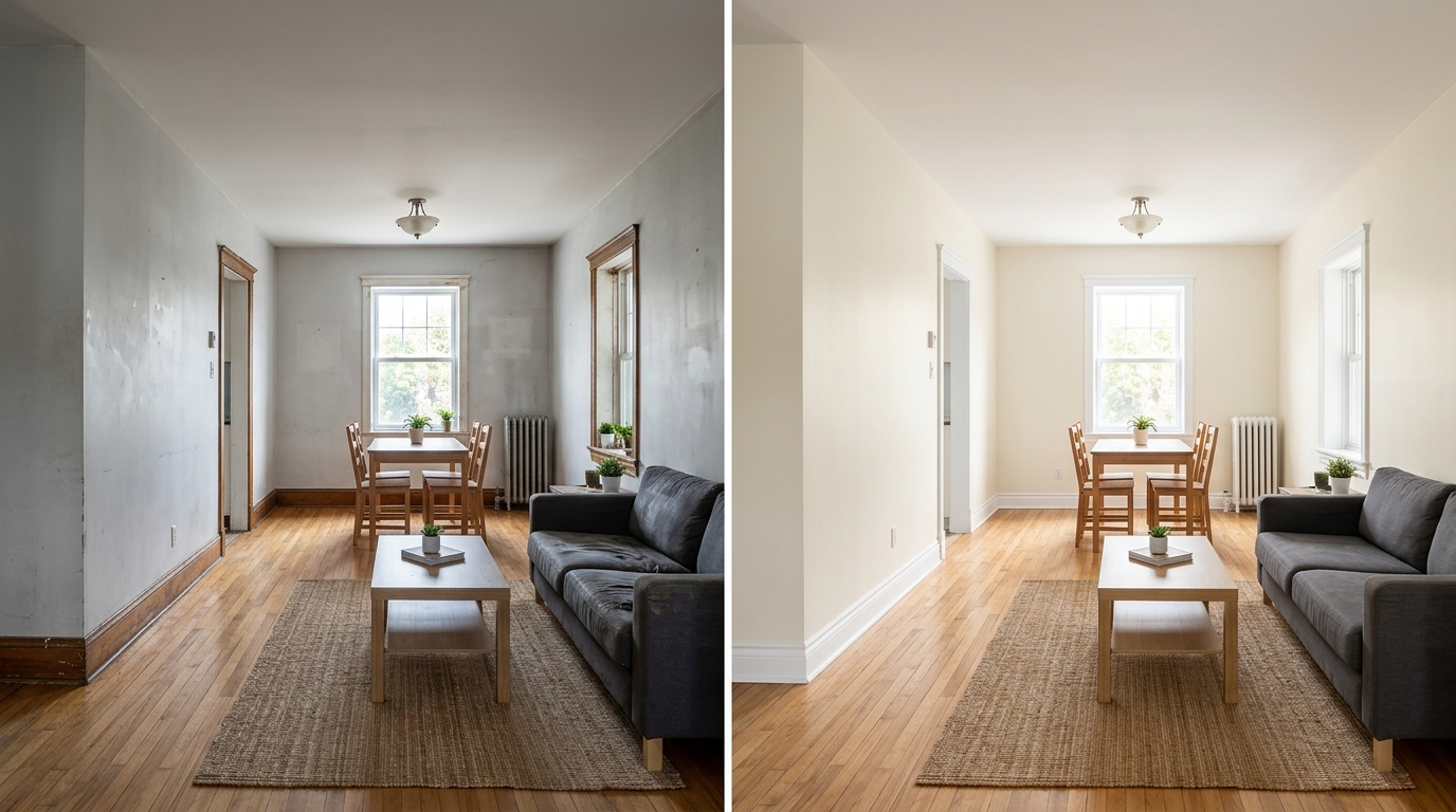 Peintres Mascouche salle a manger avant apres